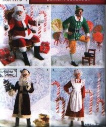 4393 SANTA & MRS CLAUS, ELF, VICTORIAN SANTA PATTERN XS-M, L-XL